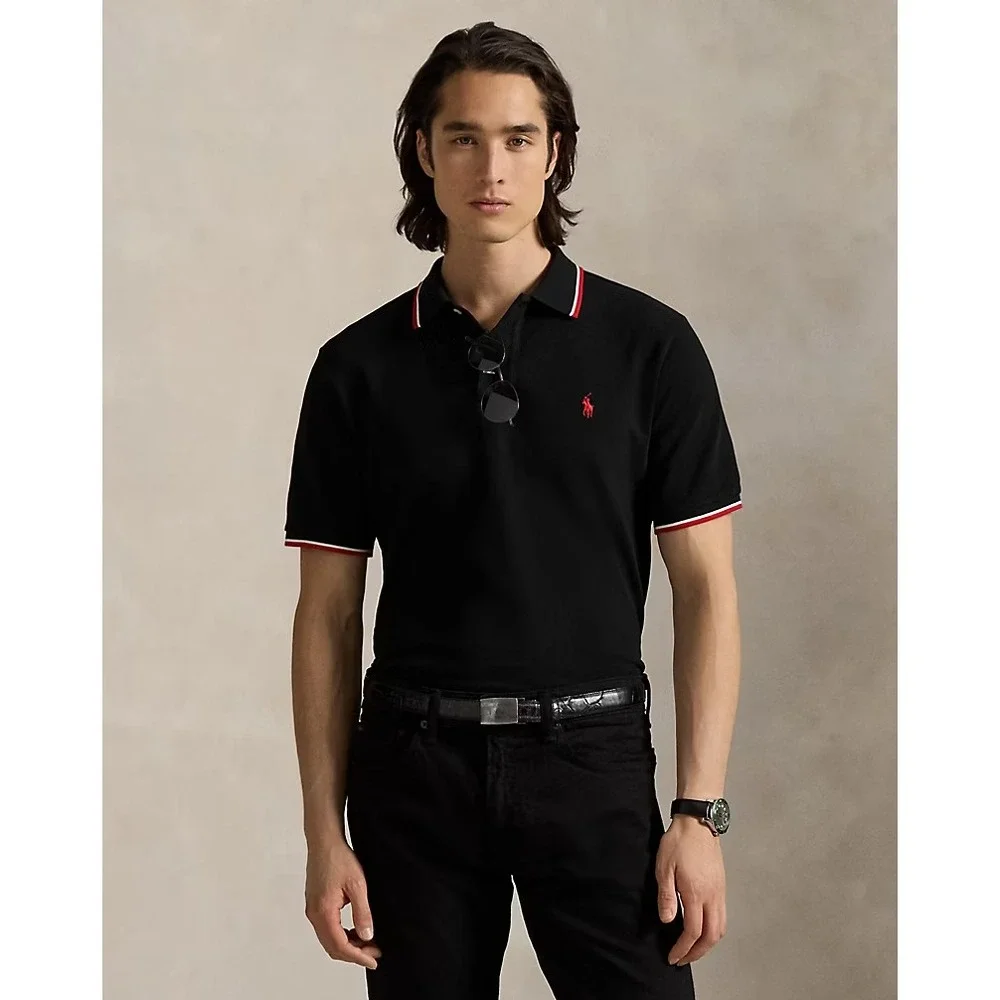 Polo Ralph Lauren Men's Classic Fit Mesh Polo Shirt Black Size Large NEW